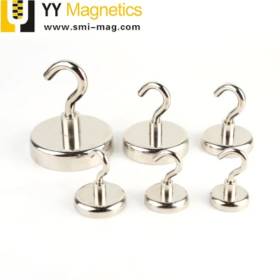 Ganchos de pendurar de neodímio de 16 mm 18 lb ganchos de metal magnético super forte